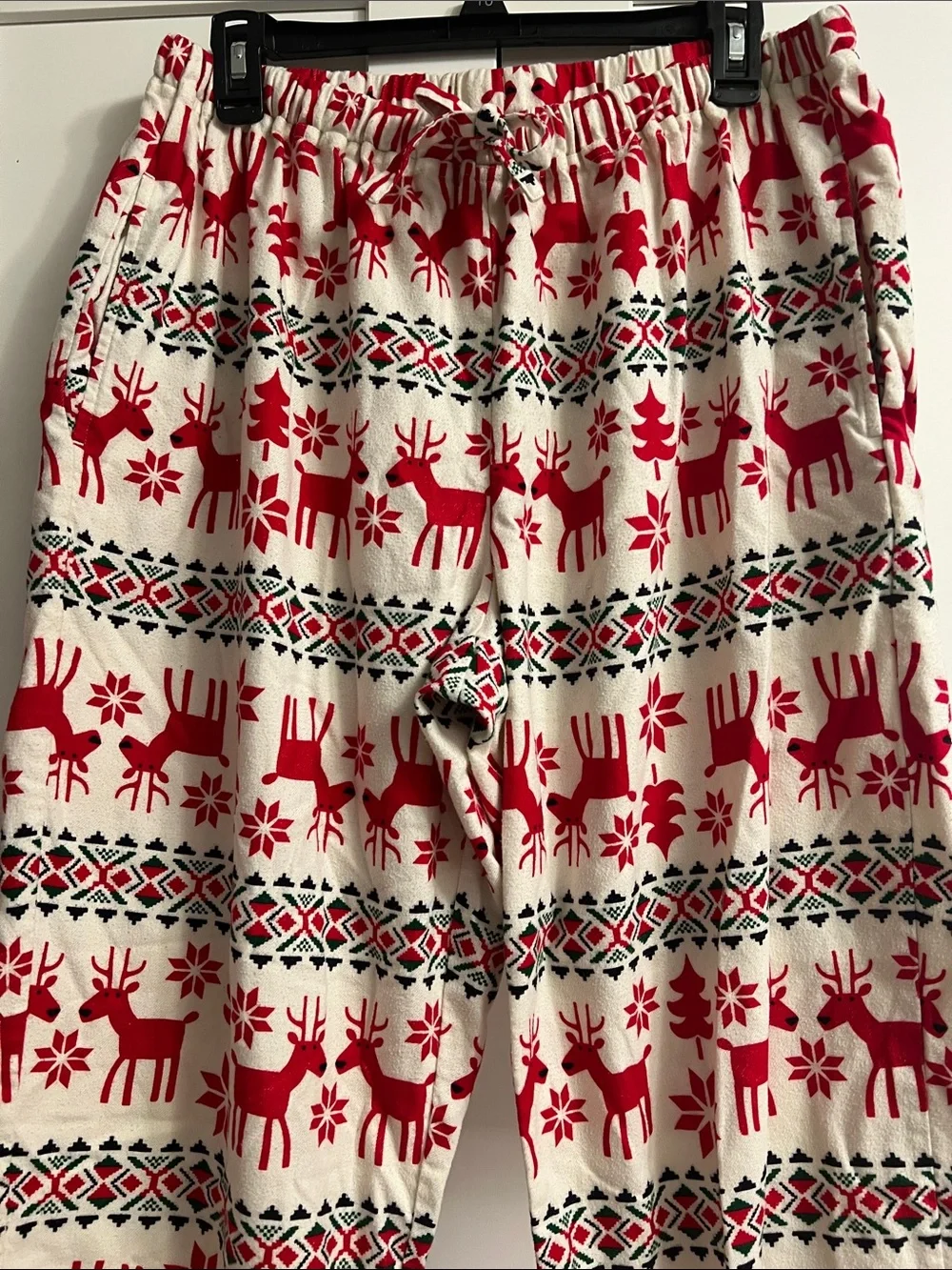 Hanna Andersson Red and Cream Reindeer Pajama Pants